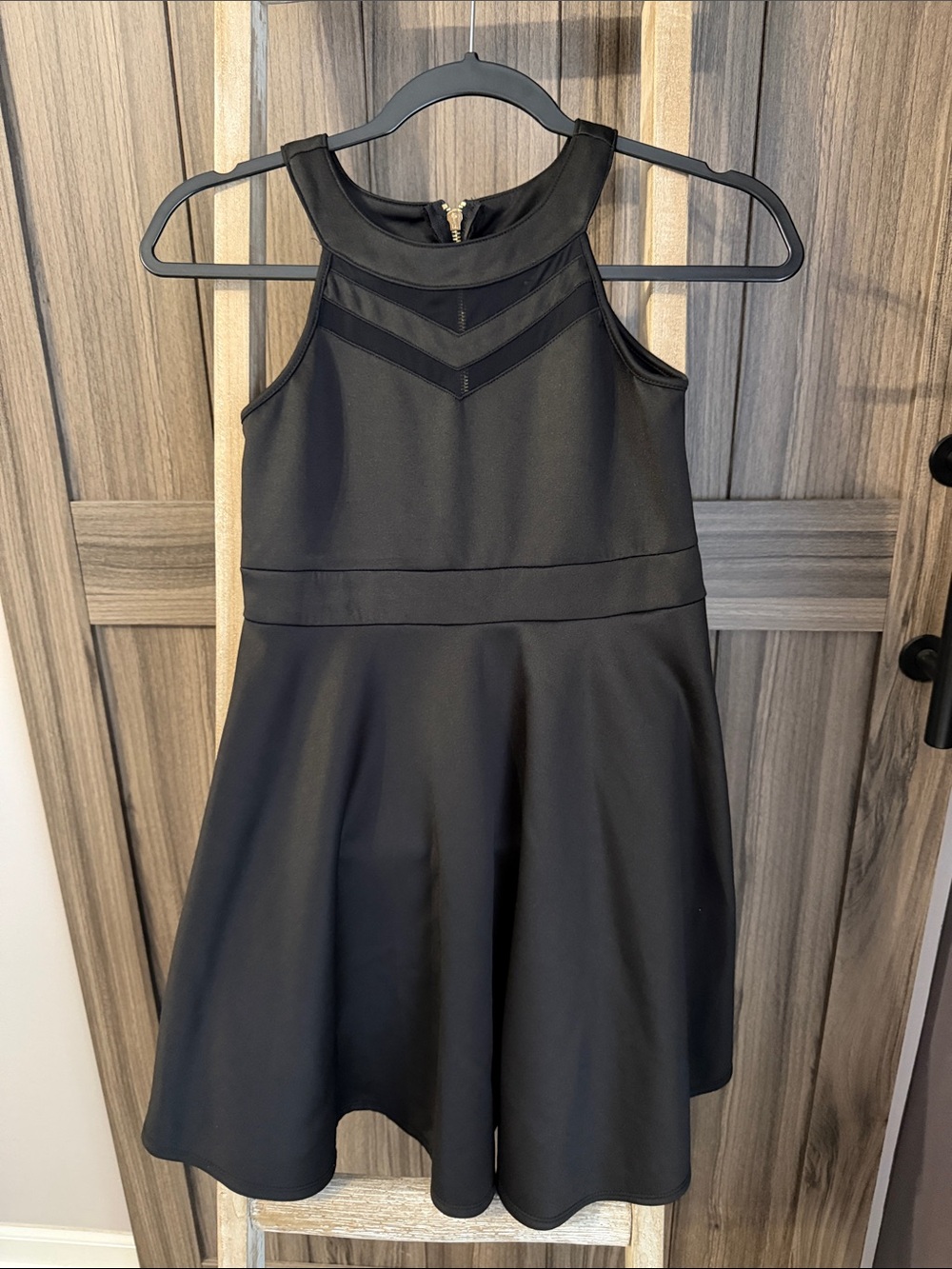 Girls Black Sleeveless A-Line Party Dress